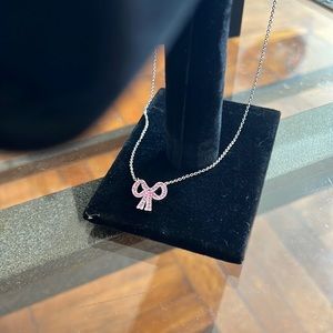 Coach pink bow necklace